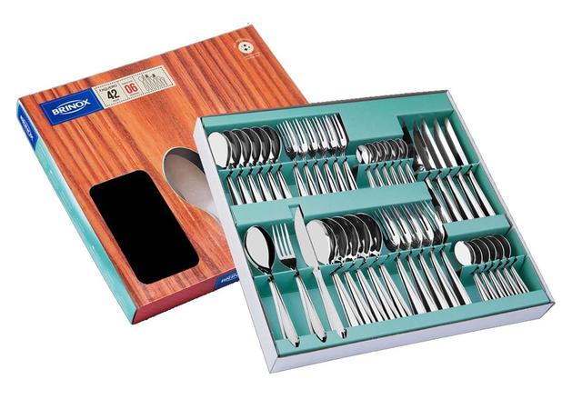 Faqueiro Aço Inox 42 Peças Lyon Brinox - BRX 405 Menor preço em Faqueiro Aço Inox 42 Peças Lyon Brinox - BRX 405