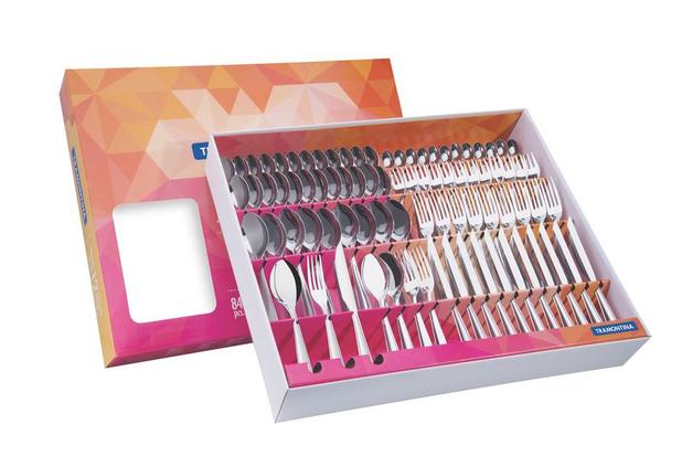 Faqueiro Aço Inox 84 Peças LAGUNA Tramontina 66906/520 Menor preço em Faqueiro Aço Inox 84 Peças LAGUNA Tramontina 66906/520