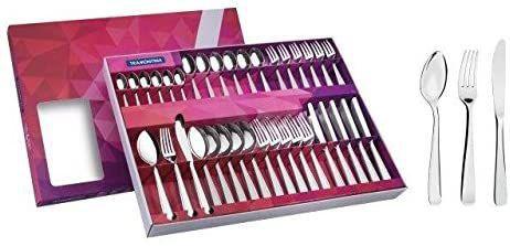 Faqueiro Aço Inox com Faca de Mesa com 36 Peças Tramontina Pacific Prata Menor preço em Faqueiro Aço Inox com Faca de Mesa com 36 Peças Tramontina Pacific Prata