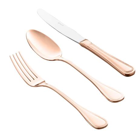 Faqueiro Avalon inox pvd dourado rosé 101 peças Wolff 71319 Menor preço em Faqueiro Avalon inox pvd dourado rosé 101 peças Wolff 71319