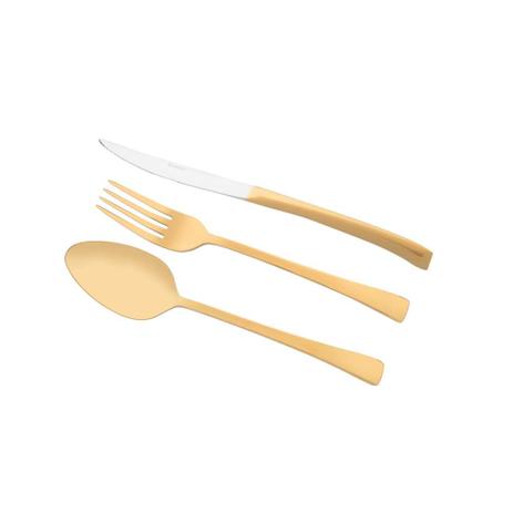 Faqueiro Berna 48 peças inox dourado Wolff 71302 Menor preço em Faqueiro Berna 48 peças inox dourado Wolff 71302