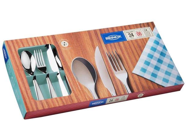 Faqueiro Brinox Bellagio 5103/102 Inox - 24 Peças Menor preço em Faqueiro Brinox Bellagio 5103/102 Inox - 24 Peças