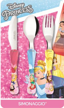 Faqueiro com 3 peças - Princess - kids - Simonaggio Menor preço em Faqueiro com 3 peças - Princess - kids - Simonaggio