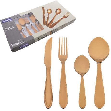 Faqueiro Conjunto Talheres Jogo Aço Inox Rose Gold Black - Fratelli é boa?