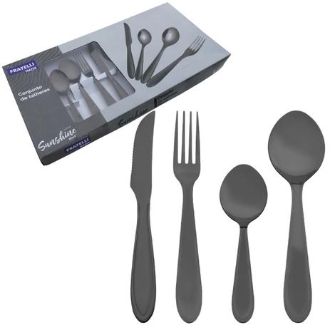 Faqueiro Conjunto Talheres Jogo Aço Inox Rose Gold Black - Fratelli é boa?
