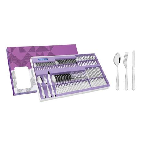 Faqueiro em aço inox com faca de mesa 72 peças - Tramontina é boa?