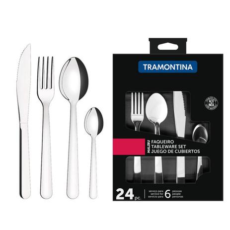 Faqueiro em Aço Inox Malibu com 24 Peças Sortidos ...