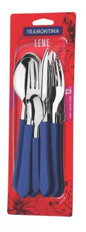 Faqueiro Inox 12 Peças Azul Leme Tramontina 23198139 Menor preço em Faqueiro Inox 12 Peças Azul Leme Tramontina 23198139