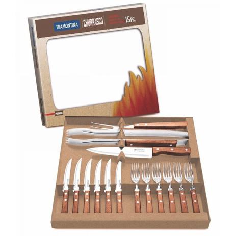 Faqueiro Inox 15 Peças para Churrasco Tramontina Menor preço em Faqueiro Inox 15 Peças para Churrasco Tramontina