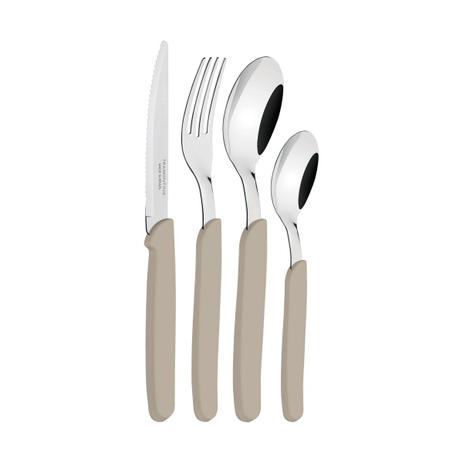 Faqueiro inox 24 pcs nat/medio carmel tramontina Menor preço em Faqueiro inox 24 pcs nat/medio carmel tramontina