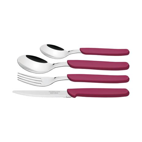 Faqueiro inox 24 pcs purp/medio carmel tramontina Menor preço em Faqueiro inox 24 pcs purp/medio carmel tramontina