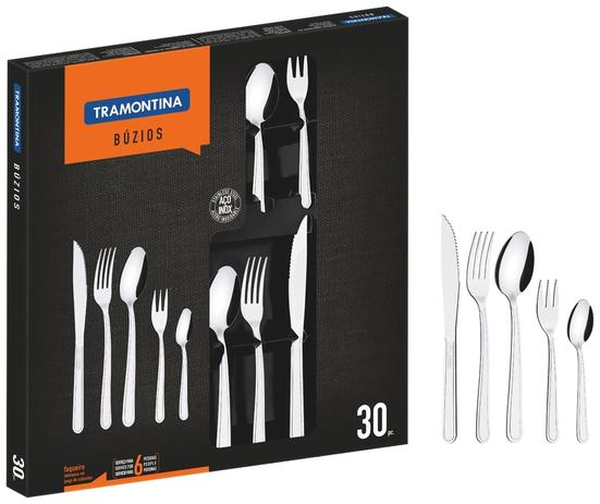 Faqueiro Inox 30pc Buzios Tramontina 23798/050 - Tramontina cutelaria Menor preço em Faqueiro Inox 30pc Buzios Tramontina 23798/050 - Tramontina cutelaria
