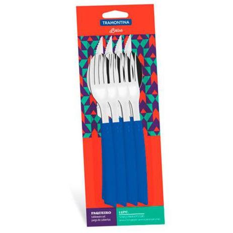Faqueiro inox azul Brisa 12 peças - Tramontina Menor preço em Faqueiro inox azul Brisa 12 peças - Tramontina