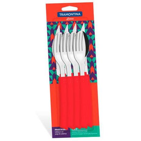 Faqueiro Inox Brisa Vermelho 12 Peças - Tramontina Menor preço em Faqueiro Inox Brisa Vermelho 12 Peças - Tramontina