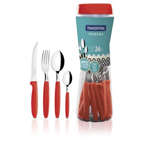 Faqueiro Ipanema Vermelho 24 Peças - Tramontina é boa?