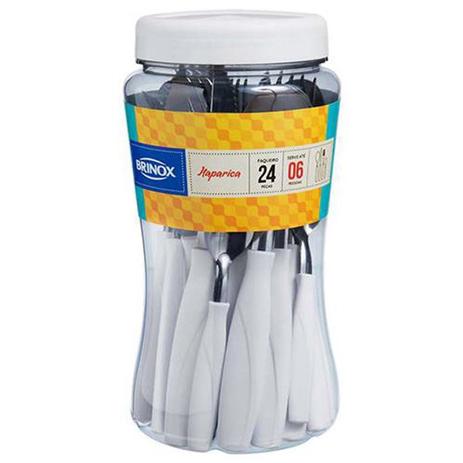 Faqueiro Itaparica 24 Peças Branco 6000/702 Brinox. Menor preço em Faqueiro Itaparica 24 Peças Branco 6000/702 Brinox.