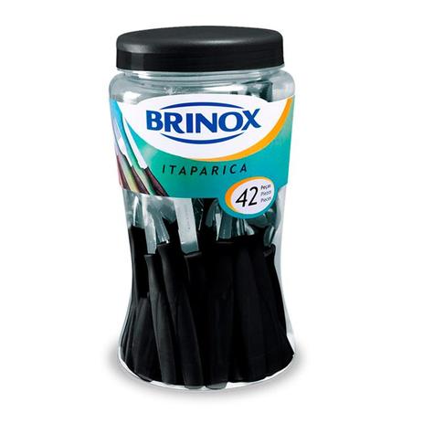 Faqueiro Itaparica 42 Peças Preto 6000-714 Brinox Menor preço em Faqueiro Itaparica 42 Peças Preto 6000-714 Brinox