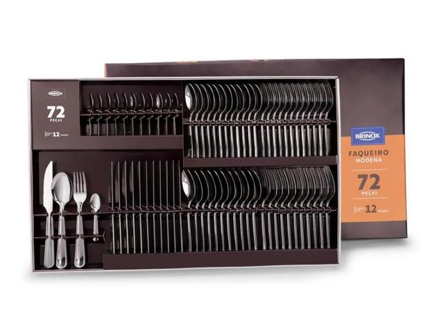 Faqueiro Modena 72 Peças Brinox Aço Inox Menor preço em Faqueiro Modena 72 Peças Brinox Aço Inox
