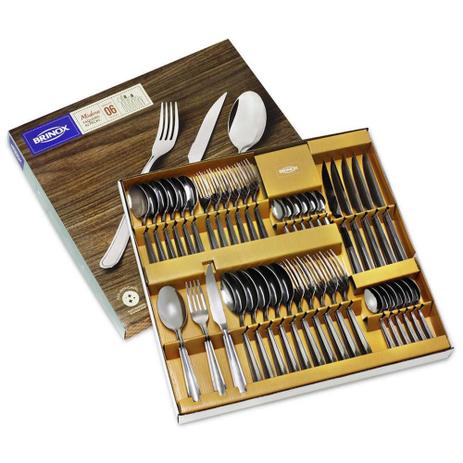 Faqueiro Modena Inox 42 Peças - Brinox Menor preço em Faqueiro Modena Inox 42 Peças - Brinox