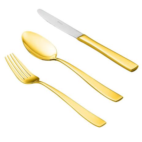 Faqueiro Pisa 130 peças em inox dourado Wolff 71181 Menor preço em Faqueiro Pisa 130 peças em inox dourado Wolff 71181