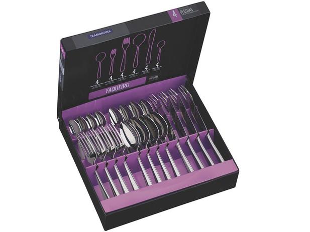Faqueiro Tramontina Continental 66965/120 Inox - 24 Peças Menor preço em Faqueiro Tramontina Continental 66965/120 Inox - 24 Peças