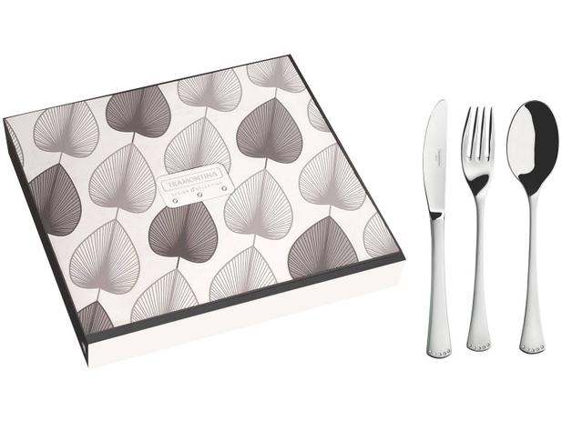 Faqueiro Tramontina Oriente Crystal Inox - 42 Peças com Estojo Menor preço em Faqueiro Tramontina Oriente Crystal Inox - 42 Peças com Estojo
