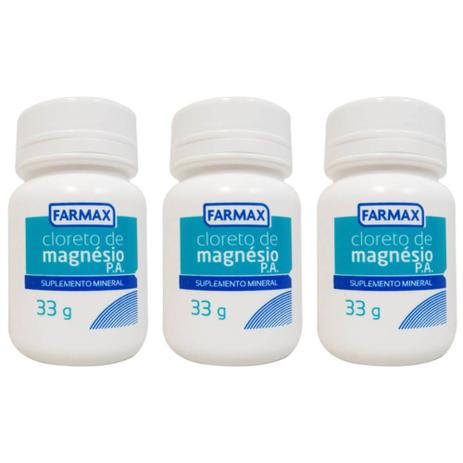 Farmax Cloreto De Magnésio P. A. 33g (Kit C/03) Menor preço em Farmax Cloreto De Magnésio P. A. 33g (Kit C/03)
