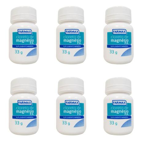 Farmax Cloreto De Magnésio P. A. 33g (Kit C/06) Menor preço em Farmax Cloreto De Magnésio P. A. 33g (Kit C/06)