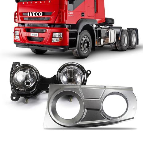 Farol Auxiliar Duplo Caminhao Iveco Stralis 08 09 10 11 12 13 14 Com Moldura Lado Motorista - Fortluz Menor preço em Farol Auxiliar Duplo Caminhao Iveco Stralis 08 09 10 11 12 13 14 Com Moldura Lado Motorista - Fortluz