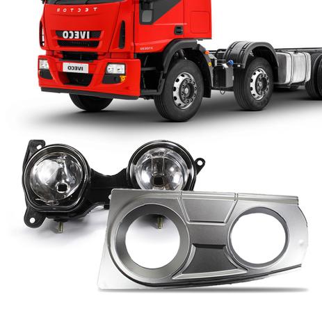Farol Auxiliar Duplo Caminhao Iveco Tector 2009 2010 2011 2012 Com Moldura Lado Passageiro - Fortluz Menor preço em Farol Auxiliar Duplo Caminhao Iveco Tector 2009 2010 2011 2012 Com Moldura Lado Passageiro - Fortluz