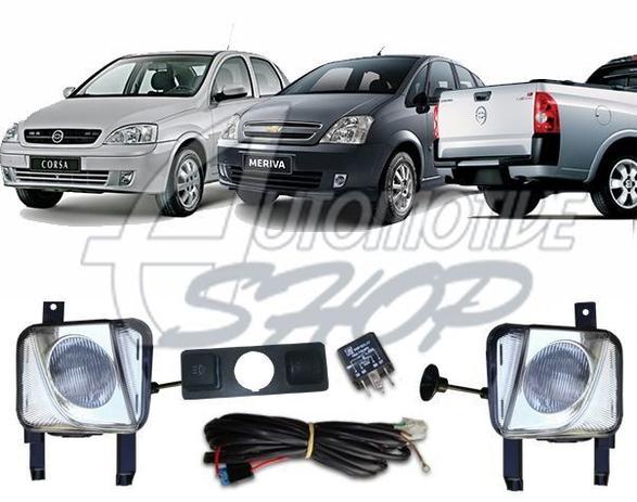 Farol Auxiliar/ Milha GM Corsa / Meriva / Montana 03/12 - Kit Completo - Automotive shop Menor preço em Farol Auxiliar/ Milha GM Corsa / Meriva / Montana 03/12 - Kit Completo - Automotive shop