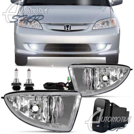 Farol Auxiliar/ Milha Honda Civic 2005/2006 Kit Completo - Depo Menor preço em Farol Auxiliar/ Milha Honda Civic 2005/2006 Kit Completo - Depo