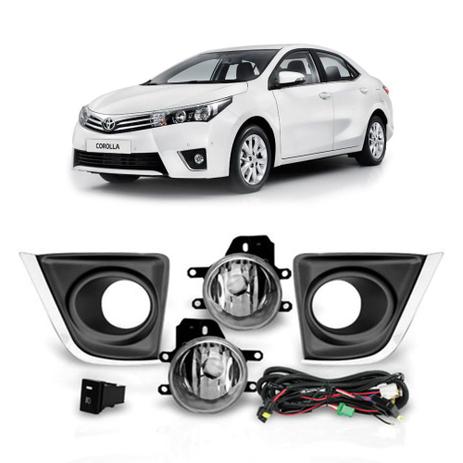 Farol Auxiliar Toyota COROLLA 2015/... C/ Moldura CROMO BT ORIG SHOCKLIGHT Menor preço em Farol Auxiliar Toyota COROLLA 2015/... C/ Moldura CROMO BT ORIG SHOCKLIGHT