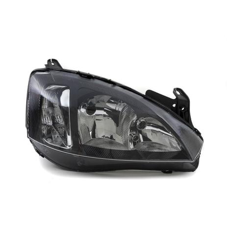FAROL Chevrolet CORSA/ MONTANA H7/H1 MASCARA NEGRA C/ PISCA LISO - Arteb Menor preço em FAROL Chevrolet CORSA/ MONTANA H7/H1 MASCARA NEGRA C/ PISCA LISO - Arteb