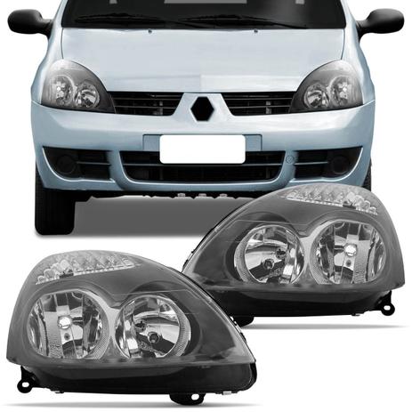 Farol Clio Hatch Sedan 03 a 12 Máscara Cinza Foco Duplo Pisca Cristal - Prime Menor preço em Farol Clio Hatch Sedan 03 a 12 Máscara Cinza Foco Duplo Pisca Cristal - Prime