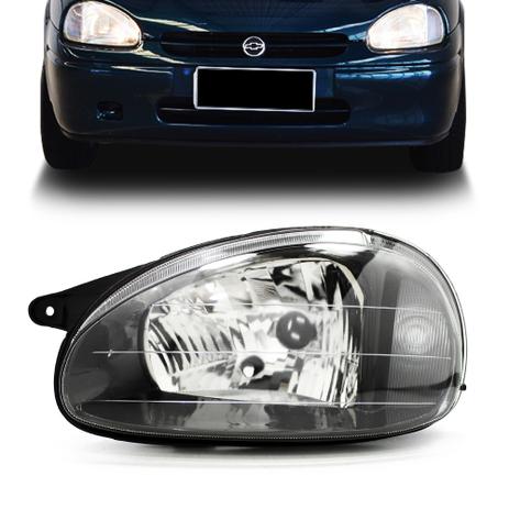 Farol Corsa Wind Hatch Sedan Wagon Pick up 93 94 95 96 97 98 99 00 01 02 Mascara Negra Motorista - Fortluz Menor preço em Farol Corsa Wind Hatch Sedan Wagon Pick up 93 94 95 96 97 98 99 00 01 02 Mascara Negra Motorista - Fortluz