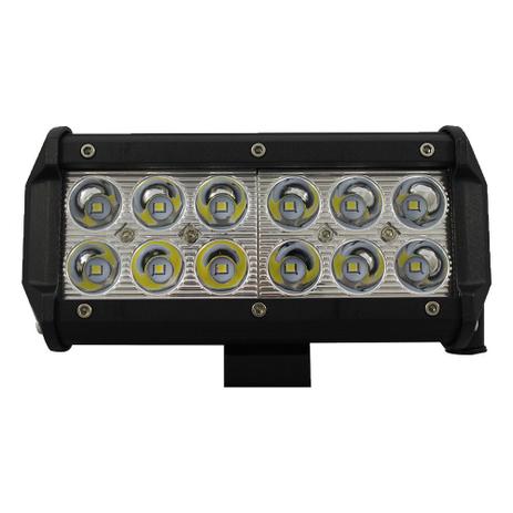 Farol de Milha LED 36W 6000K 12V/24V Bivolt 12 LEDs Retangular Universal - Tiger Menor preço em Farol de Milha LED 36W 6000K 12V/24V Bivolt 12 LEDs Retangular Universal - Tiger