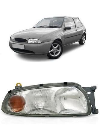 Farol Ford Fiesta Courier 1996 1997 1998 1999 Foco Duplo Pisca Ambar Menor preço em Farol Ford Fiesta Courier 1996 1997 1998 1999 Foco Duplo Pisca Ambar