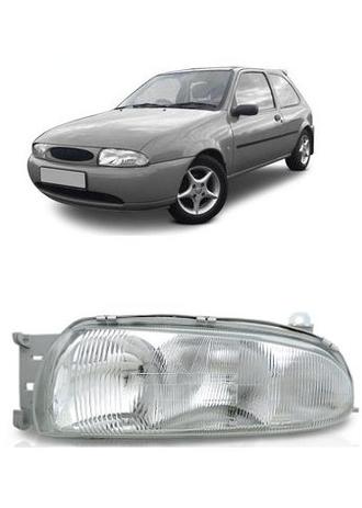 Farol Ford Fiesta Courier 1996 1997 1998 1999 Foco Duplo Pisca Cristal Menor preço em Farol Ford Fiesta Courier 1996 1997 1998 1999 Foco Duplo Pisca Cristal