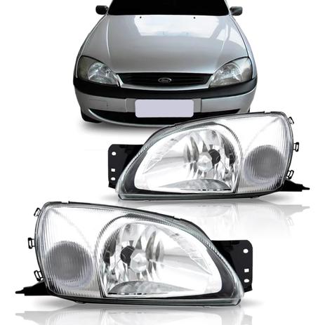 Farol Ford Fiesta Courier 2000 2001 2002 - Sp acessórios Menor preço em Farol Ford Fiesta Courier 2000 2001 2002 - Sp acessórios