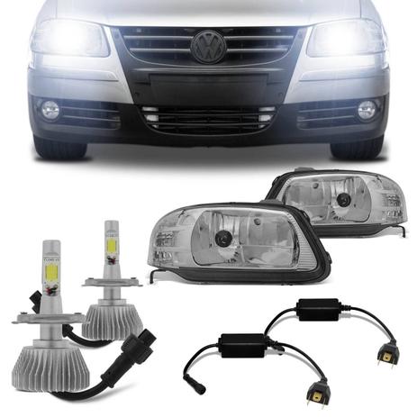 Farol Gol Parati G4 06 a 13 Saveiro G4 06 a 10 Máscara Cromada + Kit Lâmpada Super LED 6000K - Prime Menor preço em Farol Gol Parati G4 06 a 13 Saveiro G4 06 a 10 Máscara Cromada + Kit Lâmpada Super LED 6000K - Prime