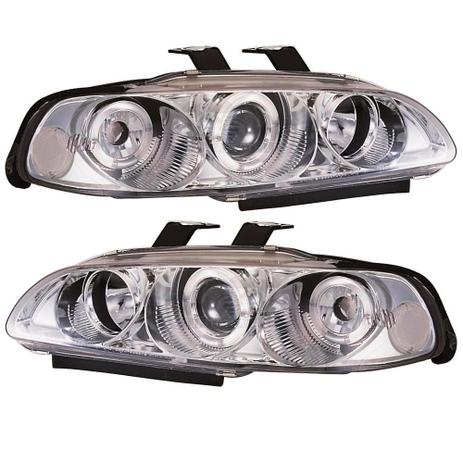 Farol Honda Civic Hatch Coupé 1992 a 1995 Projector Angel Eyes Led Cromado - Sonar Menor preço em Farol Honda Civic Hatch Coupé 1992 a 1995 Projector Angel Eyes Led Cromado - Sonar