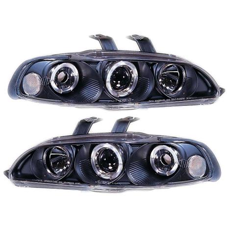 Farol Honda Civic Sedan 1992 a 1995 Projector Angel Eyes Led Máscara Negra - Sonar Menor preço em Farol Honda Civic Sedan 1992 a 1995 Projector Angel Eyes Led Máscara Negra - Sonar