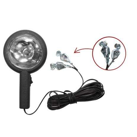Farol Manejo Pesca Caça Auto Socorro Auxiliar Com Cabo Bateria 12v - Fortluz Menor preço em Farol Manejo Pesca Caça Auto Socorro Auxiliar Com Cabo Bateria 12v - Fortluz