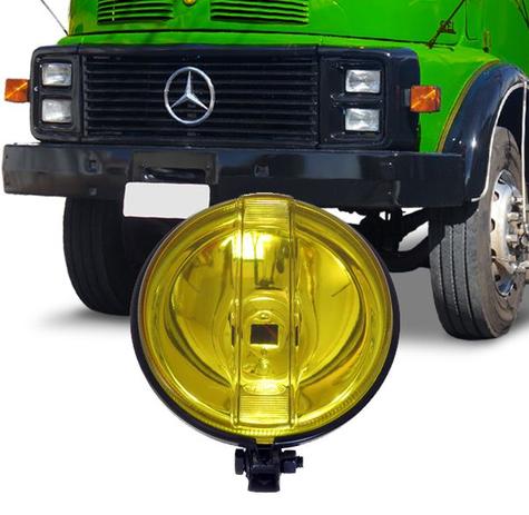 Farol Milha Caminhão Mb 1113 1313 Cara Preta Lente Vidro Amarelo Auxiliar 136mm - Fortluz Menor preço em Farol Milha Caminhão Mb 1113 1313 Cara Preta Lente Vidro Amarelo Auxiliar 136mm - Fortluz