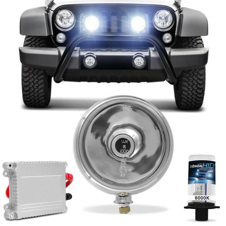 Farol Milha Redondo Cromado Super Oscar Foco Longo Jeep Universal Off Road + Xênon 8000K - Prime Menor preço em Farol Milha Redondo Cromado Super Oscar Foco Longo Jeep Universal Off Road + Xênon 8000K - Prime