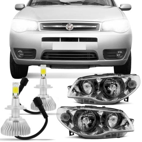 Farol Palio Siena Strada G3 03 a 14 Máscara Cromada Aro Preto + Kit Lâmpada Super Led 6000K - Prime Menor preço em Farol Palio Siena Strada G3 03 a 14 Máscara Cromada Aro Preto + Kit Lâmpada Super Led 6000K - Prime