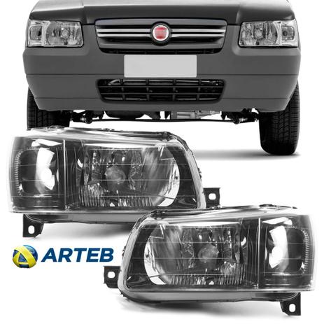 Menor preço em Farol Uno Fiorino 2004 2005 2006 2007 2008 A 2009 Mascara Negra Arteb