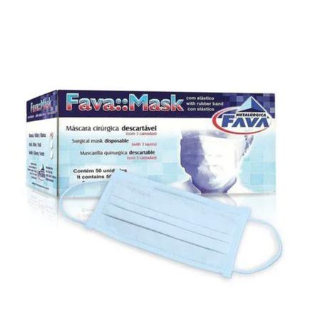 FAVA - Máscara Descartável Tripla Cx C/50un Menor preço em FAVA - Máscara Descartável Tripla Cx C/50un