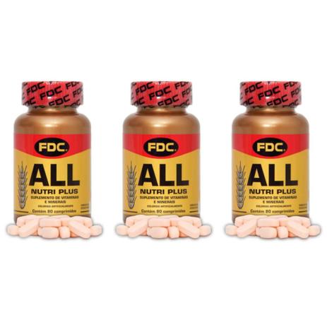 Fdc Nutri Plus Polivitamínico C/80 (Kit C/03) Menor preço em Fdc Nutri Plus Polivitamínico C/80 (Kit C/03)